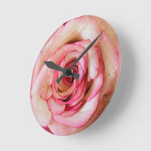 Roze Roos Macro Foto Wandklok (Hoek)