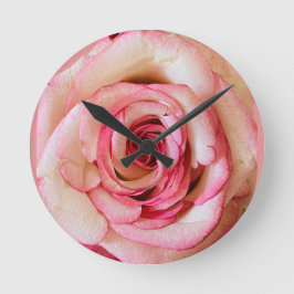 Roze Roos Macro Foto Wandklok