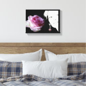  roze roos meisje gezicht mode illustratie canvas afdruk (Insitu (Slaapkamer))
