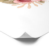 Roze roos meisjes slaapkamer print poster (Hoek)