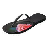 Roze roos met dauw teenslippers (Schuin)
