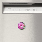 Roze Roos met een Bee Roos Magnet (Insitu (Vaatwasser))