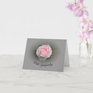 Roze Roos Met Grijze Vignette Kaart