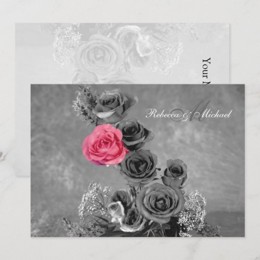 Roze Roos met Monogram (Voorkant / Achterkant)