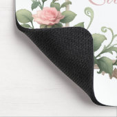 Roze Roos Met Naam Op Maat Muismat (Hoek)