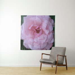 Roze roos met regendruppels muurkunst wandtapijt wandkleed