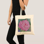 Roze Roos met Regendruppels Tote Bag (Voorkant (product))