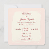 Roze roos met rode wax zegel voor bruiloft kaart (Achterkant)