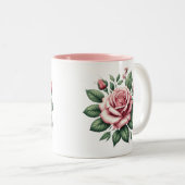 Roze roos met roze accent Mok (Voorkant rechts)