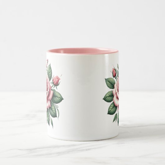 Roze roos met roze accent Mok (Center)