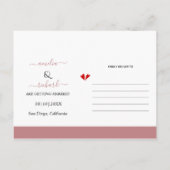 Roze roos met roze bruinbloemen bruiloft Bespaar o Briefkaart (Achterkant)