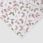 Roze Roos met roze groene blades Tissuepapier (Detail)