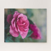 Roze roos met rozen legpuzzel (Horizontaal)