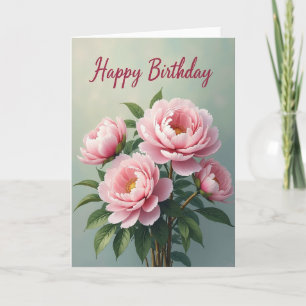 Roze Roos met Stippen Bloemkaart Kaart