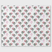 Roze Roos met Tekst Moederdag Cadeaupapier (Vlak)