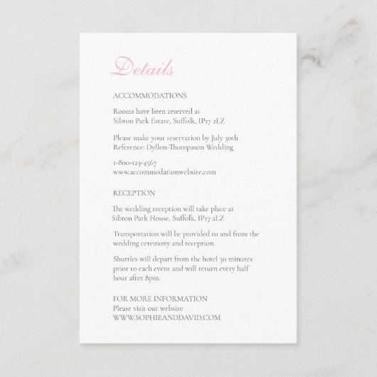 -roze Roos met tintje Informatiekaartje (Voorkant)