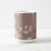 Roze Roos Met Typografie Koffiemok (Center)