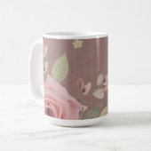Roze Roos Met Typografie Koffiemok (Voorkant links)