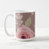 Roze Roos Met Typografie Koffiemok (Links)