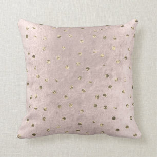 Roze Roos Metallic Polka Dots Faux Gold Kussen