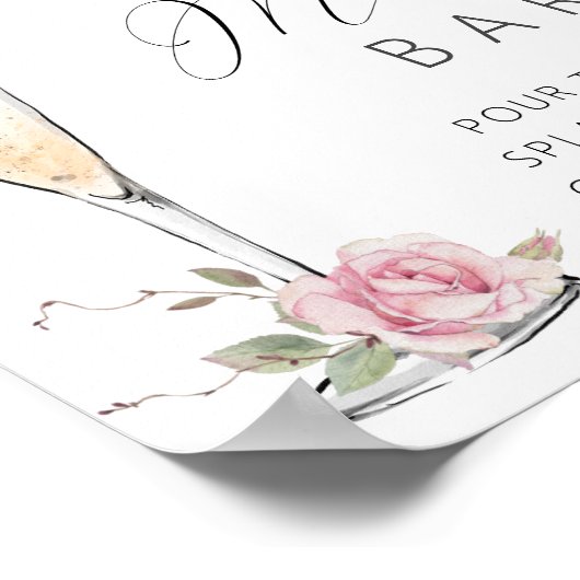 Roze Roos Mimosa Bar Douche Bord Poster (Hoek)