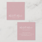 Roze roos, minimaal professioneel vierkante visitekaartje (Voorkant / Achterkant)