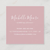 Roze roos, minimaal professioneel vierkante visitekaartje (Achterkant)