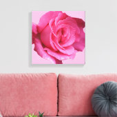  roze roos moderne minimalistische bloemenkunst canvas afdruk (Insitu (Woonkamer))