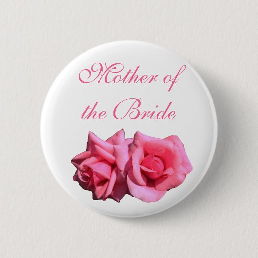 roze roos moeder van de bruid huwelijk ronde button 5,7 cm (Voorkant)