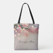 Roze roos moeder van de bruid tasje tote bag (Achterkant)