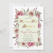 Roze roos Moederdag brunch Kaart (Voorkant)