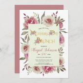 Roze roos Moederdag brunch Kaart (Voorkant / Achterkant)