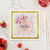 Roze Roos Moederdag I Beste Moeder Ooit Servet (Insitu)