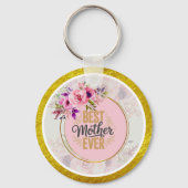 Roze Roos Moederdag I Beste Moeder Ooit Sleutelhanger (Achterkant)
