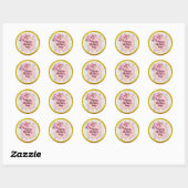Roze Roos Moederdag I Gefeliciteerd Moederdag Ronde Sticker (Vel)