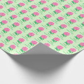 Roze Roos Moederdag Inpakpapier (Hoek)