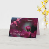 Roze Roos Moederdag Wenskaart Kaart (Gele Bloem)