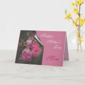 Roze Roos Moederdag Wenskaart Kaart (Gele Bloem)