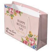 Roze Roos Moederdag Zegen Groot Cadeauzakje (Achterkant Gekanteld)