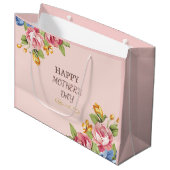 Roze Roos Moederdag Zegen Groot Cadeauzakje (Voorkant Gekanteld)
