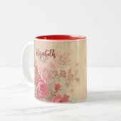 Roze Roos Mok | Je naam | (Voorkant links)