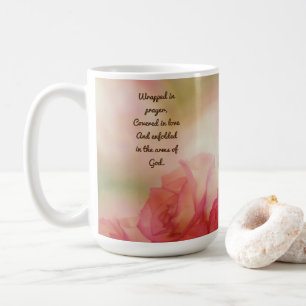 Roze Roos Mok: Omhuld met Gebed & Liefde Koffiemok