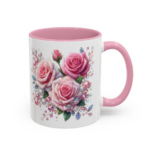 Roze Roos Mokje Bloem Geschenk Elegante Koffiekop Mok