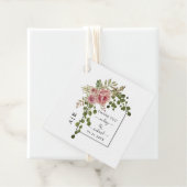 Roze roos, mosterd en bruiloft bedankjes labels (In situ)