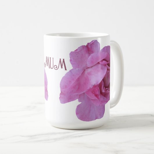  roze roos Mum floral eenvoudig modern stijlvol Koffiemok (Voorkant rechts)