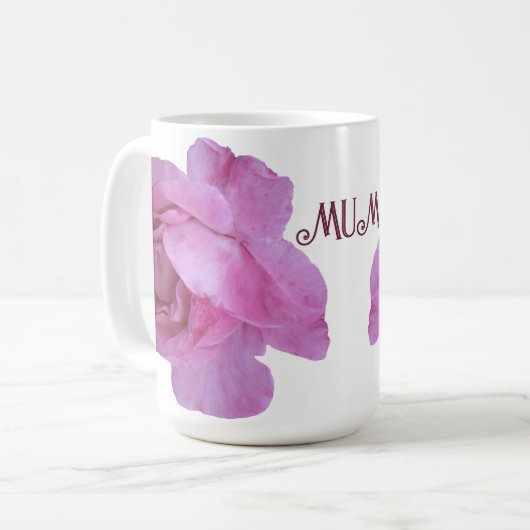  roze roos Mum floral eenvoudig modern stijlvol Koffiemok (Voorkant links)