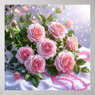 🌸Roze Roos Muurkunst Voor Romantische Huisdecorat Poster