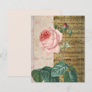 Roze Roos & Muziek Collage Scrapbook Papier