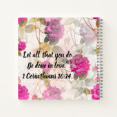 Roze Roos Notitieboek met Schrift (Achterkant)