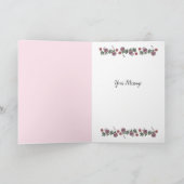 Roze Roos Omrande Aaronic Zegenkaart Kaart (Binnen)